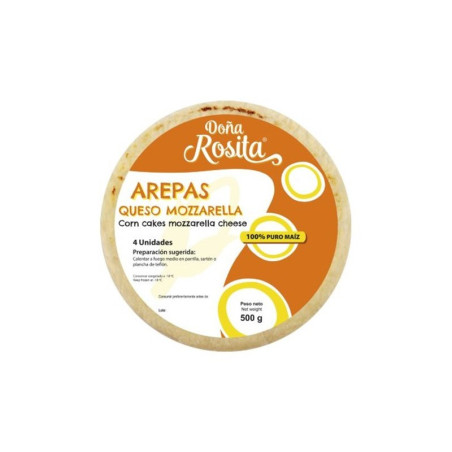 Arepas con queso mozzarella congeladas (4 unidades) – 500g