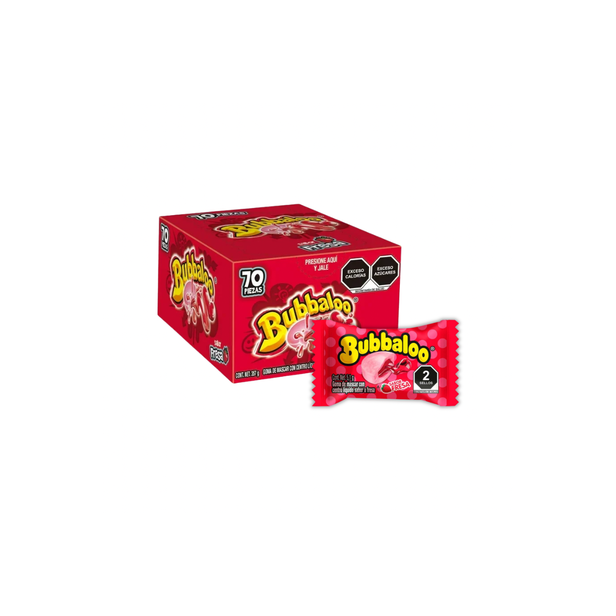 Bubbaloo Strawberry Box x 70 units
