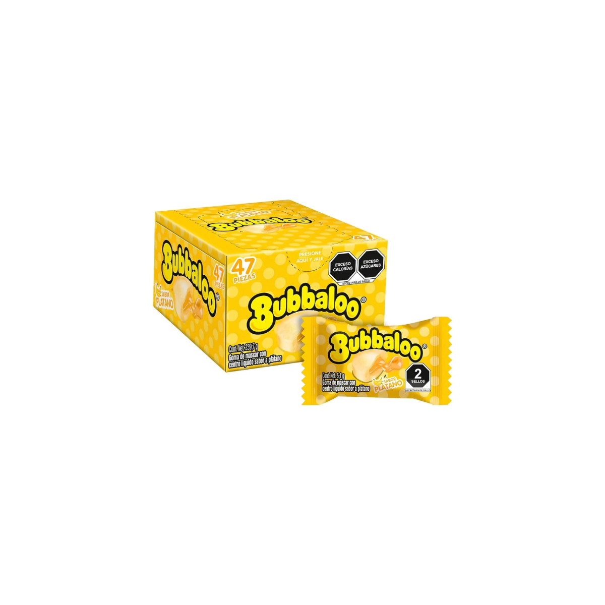 Caja Bubbaloo Banana x 70 unid