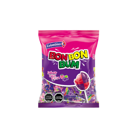 Bon Bon Bum Lutscher Traube & Erdbeere (Wassermelone) – 24 Stück