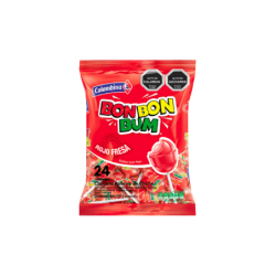Chupete Bon Bon Bum Fresa - 24 unidades
